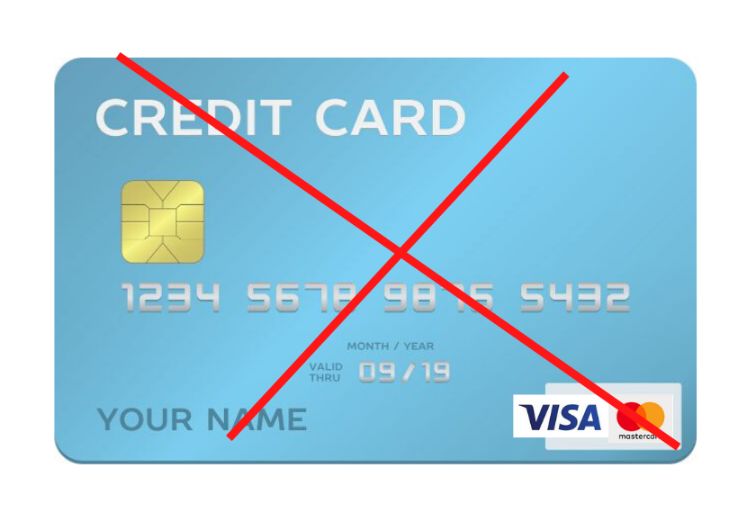 クレジットカード使用できないことを示す画像