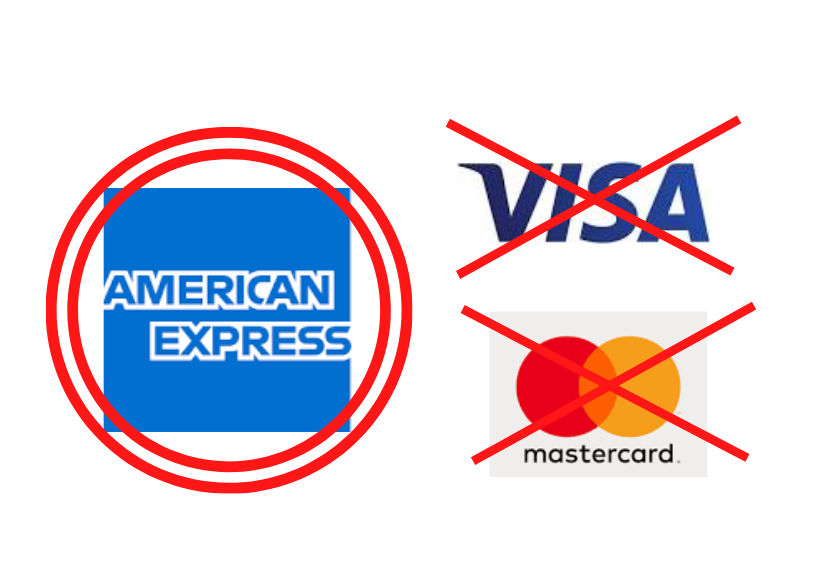 American Express(アメリカンエキスプレス)のクレジットカードに二重丸がついた画像